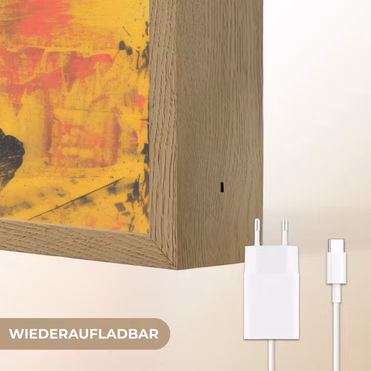 Vrouw - Rode lippen - Expressief - Grafisch Light Box met batterij (Wandlamp) middel -USP_websiteoplaadbaarDE