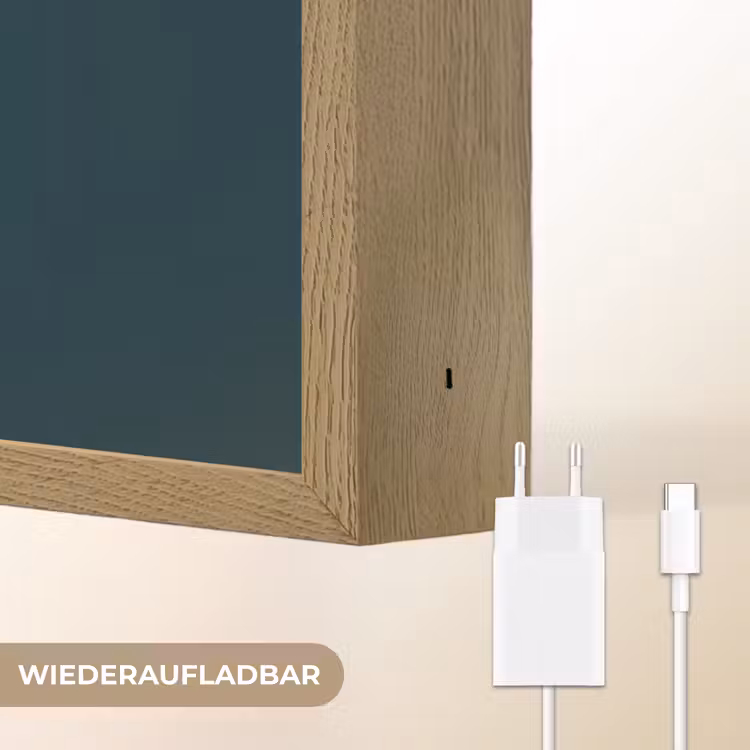 Vrouw - Vlinder - Bril - Blauw - Modern - Portret Light Box met batterij (Wandlamp) middel -USP_websiteoplaadbaarDE