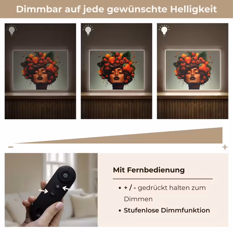 Vrouw - Chocolade - Frambozen - Aardbeien - Koekjes Light Box met batterij (Wandlamp) middel -USP_dimbaarDE