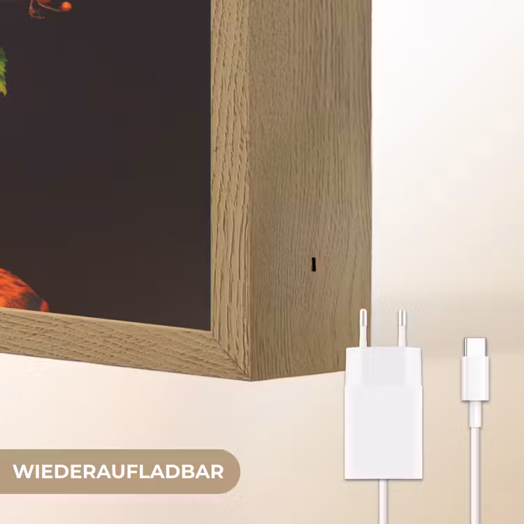 Vrouw - Zwart - Bessen - Bramen - Appels Light Box met batterij (Wandlamp) middel -USP_websiteoplaadbaarDE