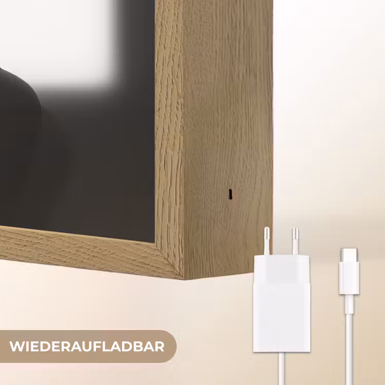 Vrouw - Zwart - Hart Light Box met batterij (Wandlamp) middel -USP_websiteoplaadbaarDE