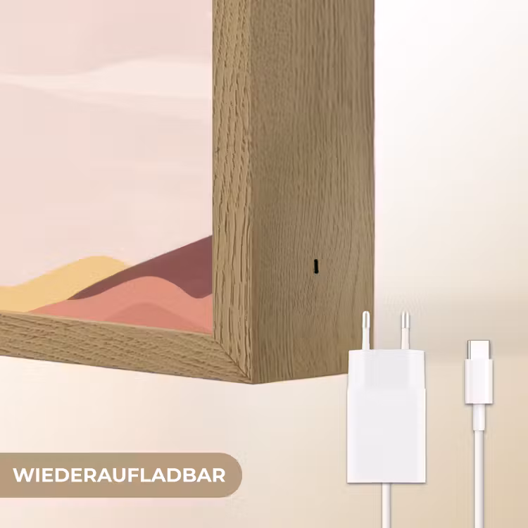 Vrouw - Zon - Kleurrijk Light Box met batterij (Wandlamp) middel -USP_websiteoplaadbaarDE