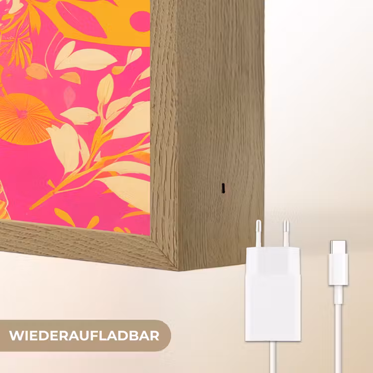 Vrouw - Zonnebril - Abstract - Oranje Light Box met batterij (Wandlamp) middel -USP_websiteoplaadbaarDE