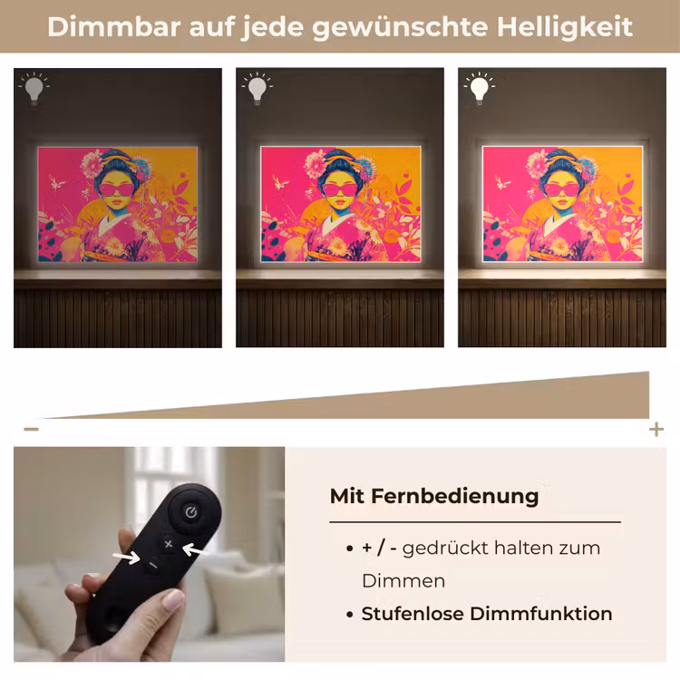 Vrouw - Zonnebril - Abstract - Oranje Light Box met batterij (Wandlamp) middel -USP_dimbaarDE