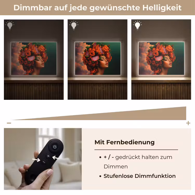 Vrouw - Drankenfruit - Rozen Light Box met batterij (Wandlamp) middel -USP_dimbaarDE
