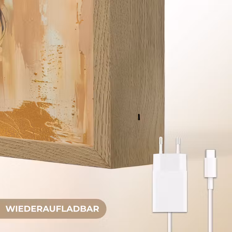 Vrouwen - Portret - Luxe - Goud Light Box met batterij (Wandlamp) middel -USP_websiteoplaadbaarDE