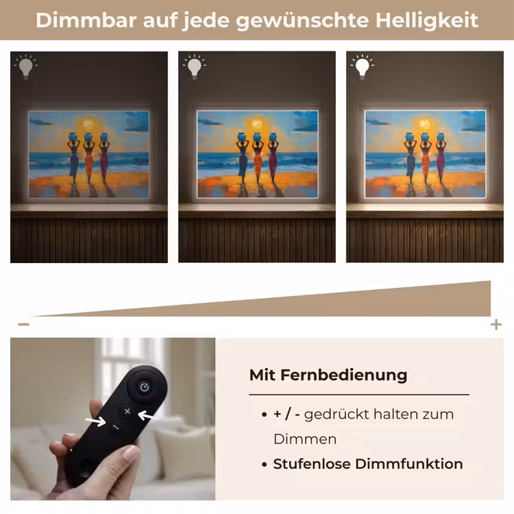 Vrouwen - Strand - Zondsondergang Light Box met batterij (Wandlamp) middel -USP_dimbaarDE
