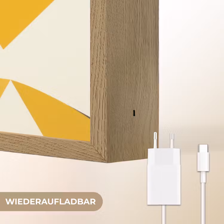 Vos - Oranje - Abstract - Driehoeken Light Box met batterij (Wandlamp) middel -USP_websiteoplaadbaarDE