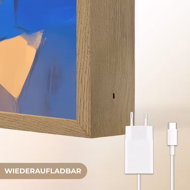 Vos - Oranje - Vormen - Abstract Light Box met batterij (Wandlamp) middel -USP_websiteoplaadbaarDE