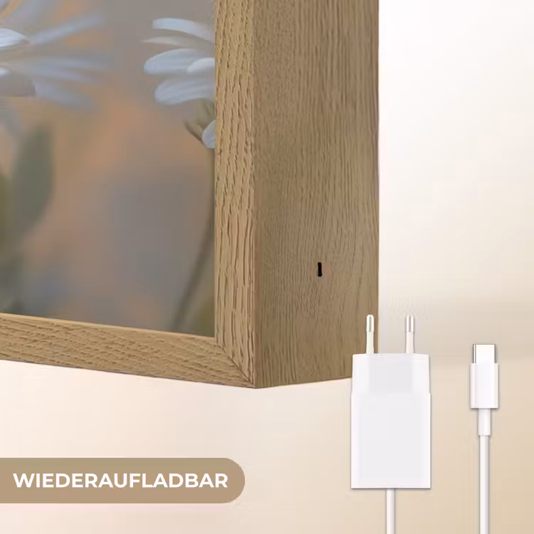 Madeliefjes - Wit - Zonlicht Light Box met batterij (Wandlamp) middel -USP_websiteoplaadbaarDE