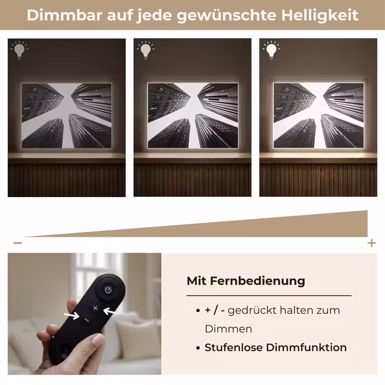 Gebouwen - Lucht - Zwart Light Box met batterij (Wandlamp) middel -USP_dimbaarDE