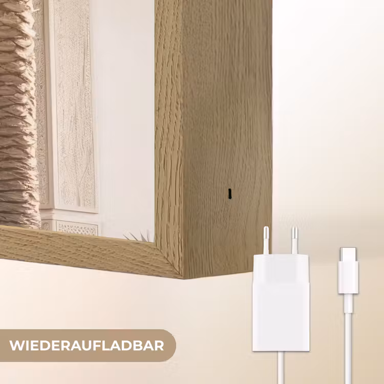 Gebouw - Palmbomen - Beige - Zon Light Box met batterij (Wandlamp) middel -USP_websiteoplaadbaarDE