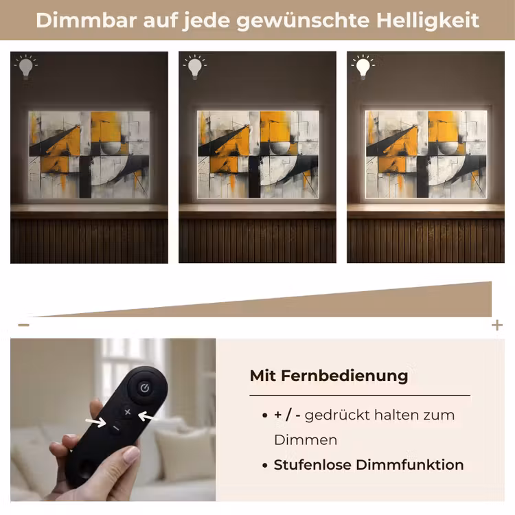 Geel - Abstract - Modern - Vormen Light Box met batterij (Wandlamp) middel -USP_dimbaarDE