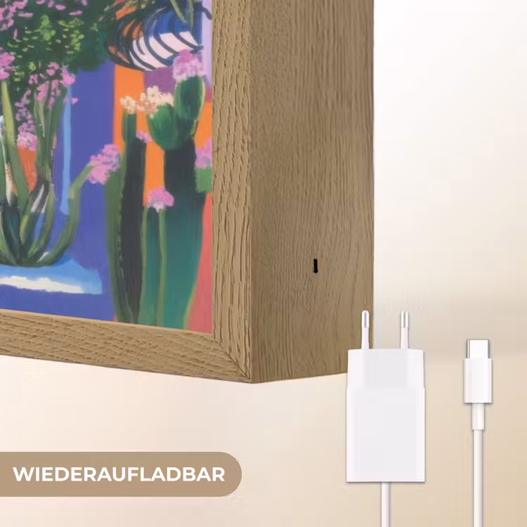 Geel - Blauw - Oranje - Huis Light Box met batterij (Wandlamp) middel -USP_websiteoplaadbaarDE
