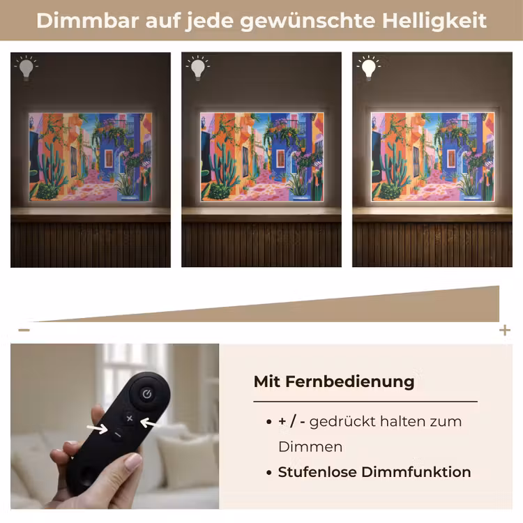 Geel - Blauw - Oranje - Huis Light Box met batterij (Wandlamp) middel -USP_dimbaarDE