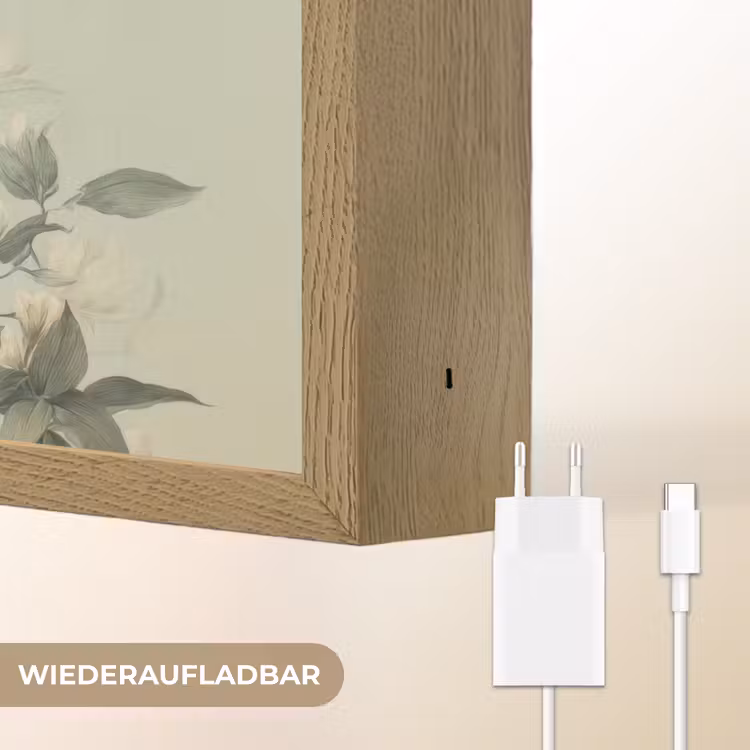 Gele kuifkaketoe - paradijsvogelbloemen - Groen Light Box met batterij (Wandlamp) middel -USP_websiteoplaadbaarDE