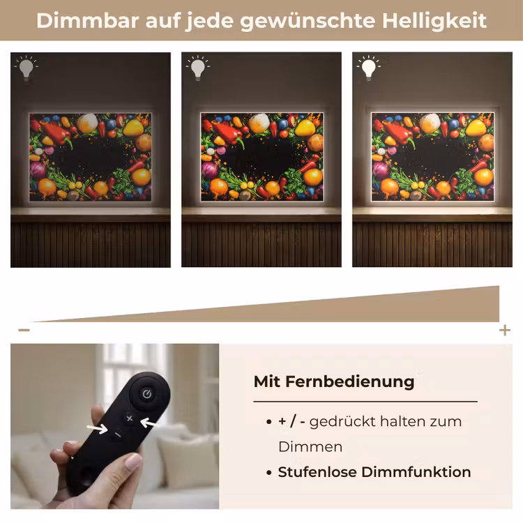 Groente - Graffiti - Kleurrijk - Koken - Abstract Light Box met batterij (Wandlamp) middel -USP_dimbaarDE