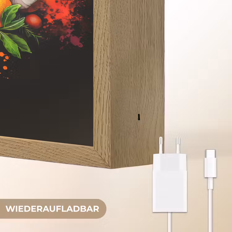 Groente - Eten - Kruiden - Graffiti - Koken Light Box met batterij (Wandlamp) middel -USP_websiteoplaadbaarDE