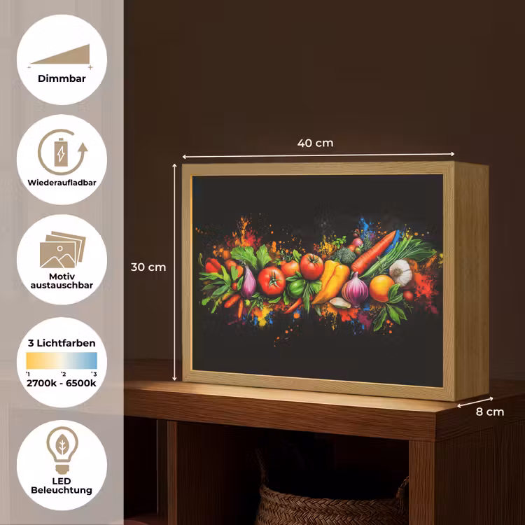 Groente - Eten - Kruiden - Graffiti - Koken Light Box met batterij (Wandlamp) middel -USP_websiteoverzichtDE