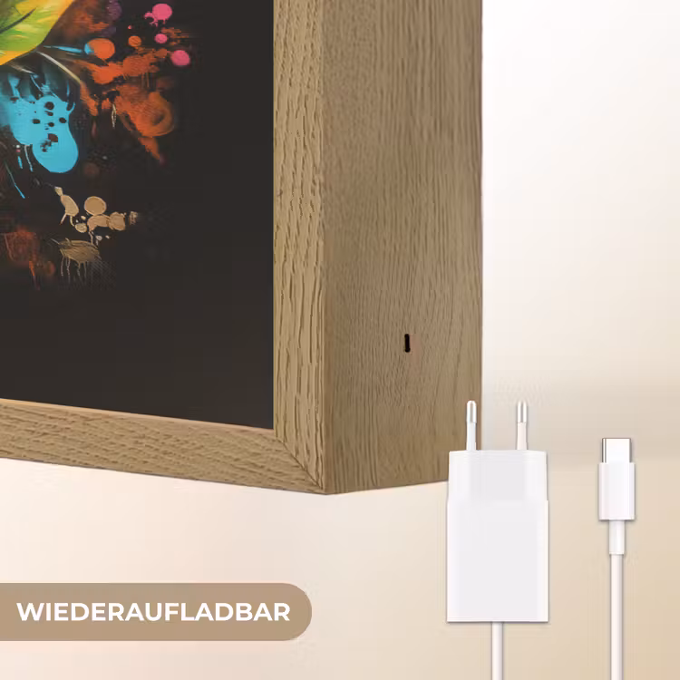 Groente - Peper - Knoflook - Graffiti - Verf - Kleurrijk Light Box met batterij (Wandlamp) middel -USP_websiteoplaadbaarDE