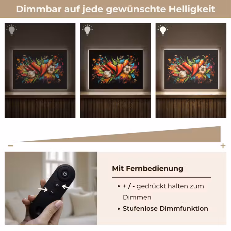 Groente - Peper - Knoflook - Graffiti - Verf - Kleurrijk Light Box met batterij (Wandlamp) middel -USP_dimbaarDE