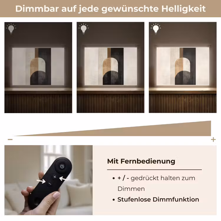 Geometrische - Vormen - Wit Light Box met batterij (Wandlamp) middel -USP_dimbaarDE