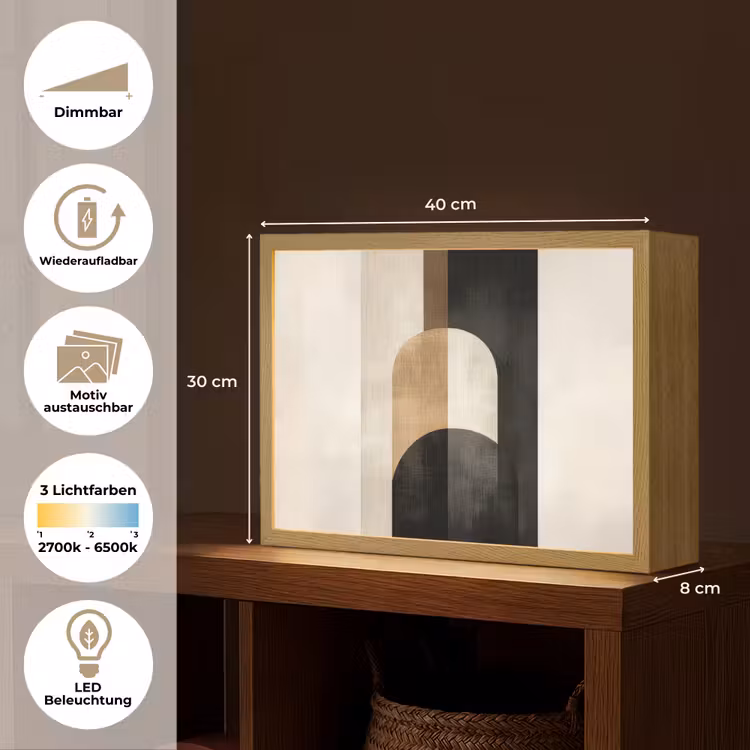 Geometrische - Vormen - Wit Light Box met batterij (Wandlamp) middel -USP_websiteoverzichtDE