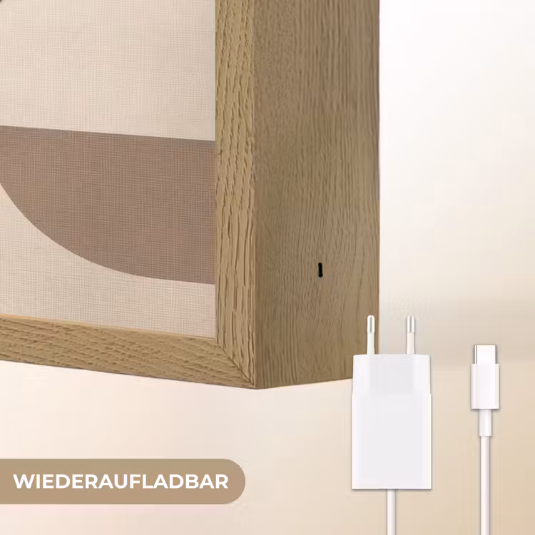 Geometrisch - Geweven structuur - Modern Light Box met batterij (Wandlamp) middel -USP_websiteoplaadbaarDE