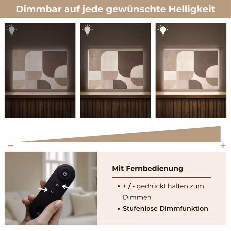 Geometrisch - Geweven structuur - Modern Light Box met batterij (Wandlamp) middel -USP_dimbaarDE