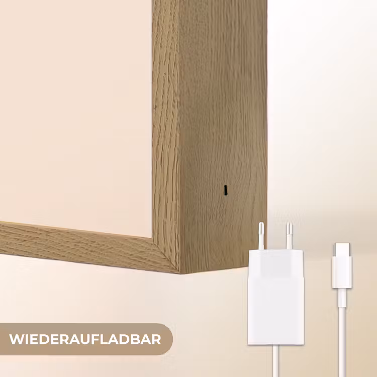 Geometrisch - Cirkels - Rood Light Box met batterij (Wandlamp) middel -USP_websiteoplaadbaarDE