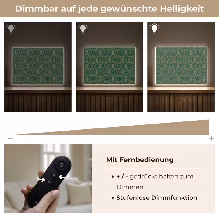 Geometrisch - Patroon - Groen Light Box met batterij (Wandlamp) middel 907 -USP_dimbaarDE