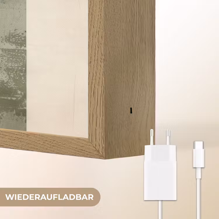 Geometrisch - Roze - Groen - Natuur Light Box met batterij (Wandlamp) middel -USP_websiteoplaadbaarDE