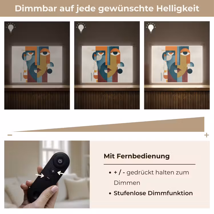 Geometrisch - Strakke vormen - Kleurrijk Light Box met batterij (Wandlamp) middel -USP_dimbaarDE
