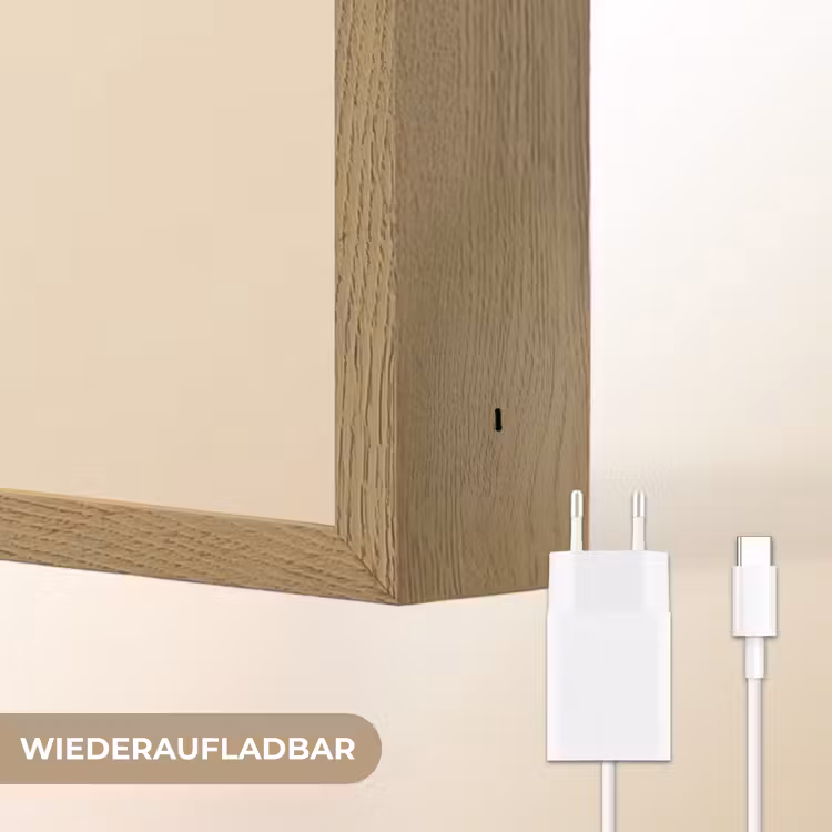 Geometrische bogen - Minimalistisch - Symmetrisch Light Box met batterij (Wandlamp) middel -USP_websiteoplaadbaarDE