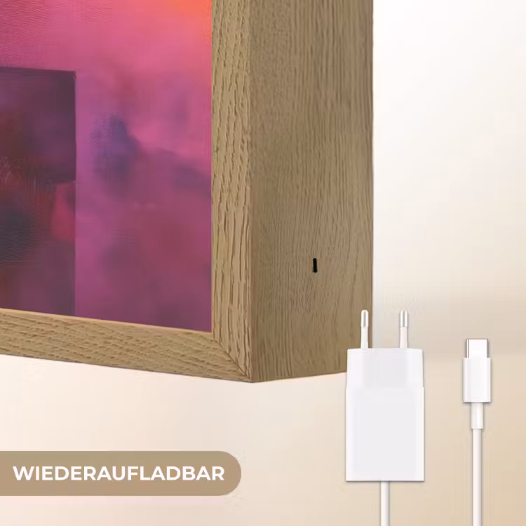 Geometrische kleurvlaken - Modern - Fantasiebloemen Light Box met batterij (Wandlamp) middel -USP_websiteoplaadbaarDE