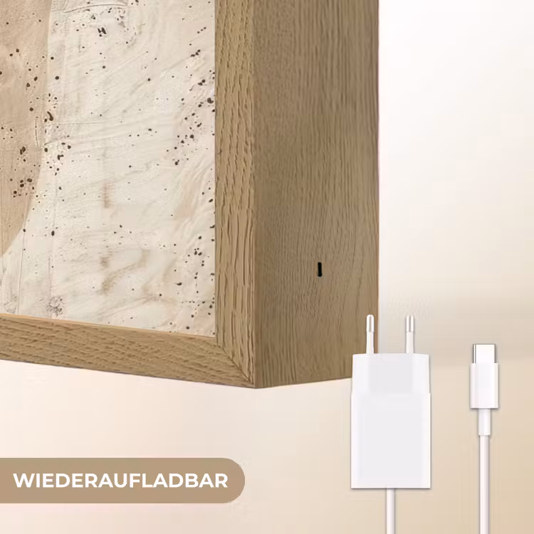 Gezicht - Abstract - Kunst - Vormen Light Box met batterij (Wandlamp) middel -USP_websiteoplaadbaarDE