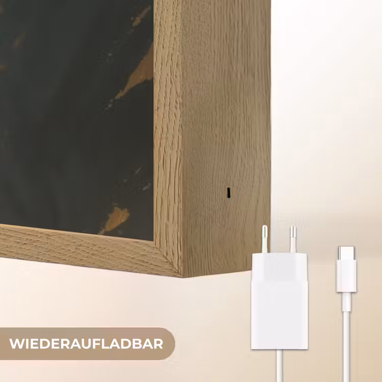 Gezicht - Vrouw - Verfspatten - Abstract Light Box met batterij (Wandlamp) middel -USP_websiteoplaadbaarDE