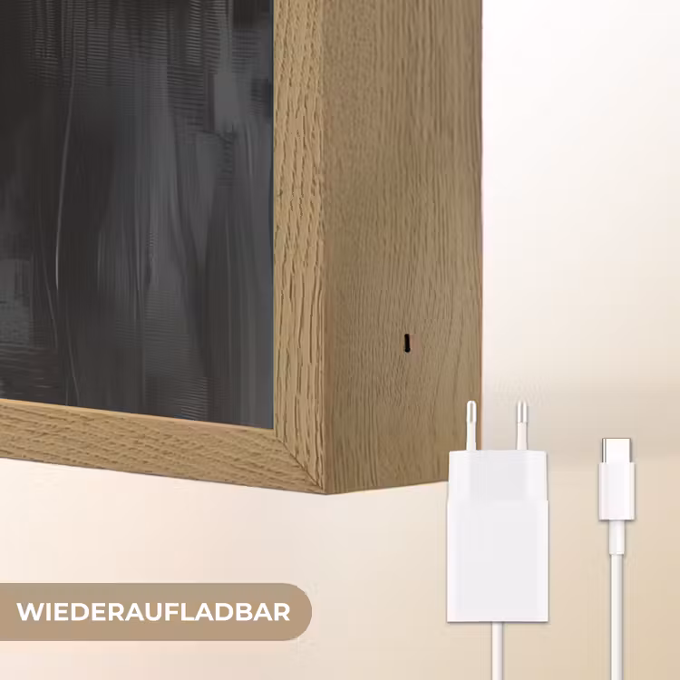 Gezicht - Vrouw - Penseelstreken - Abstract Light Box met batterij (Wandlamp) middel -USP_websiteoplaadbaarDE