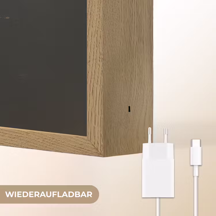 Gezicht - Vrouw - Zwart - Abstract Light Box met batterij (Wandlamp) middel -USP_websiteoplaadbaarDE