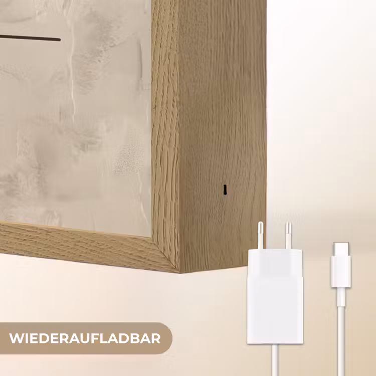 Gezicht - Cirkels - Kunst - Modern Light Box met batterij (Wandlamp) middel -USP_websiteoplaadbaarDE