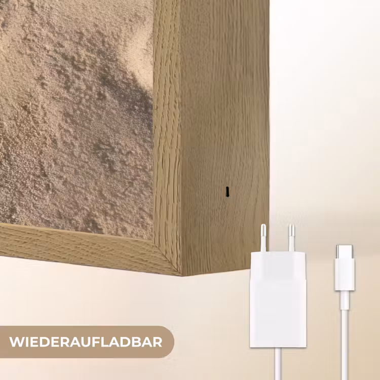 Gezichtje - Zon - Zand - Getekend Light Box met batterij (Wandlamp) middel -USP_websiteoplaadbaarDE