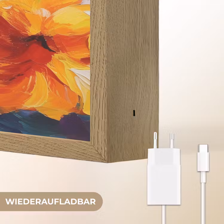 Golvend - Energie - warm Light Box met batterij (Wandlamp) middel -USP_websiteoplaadbaarDE