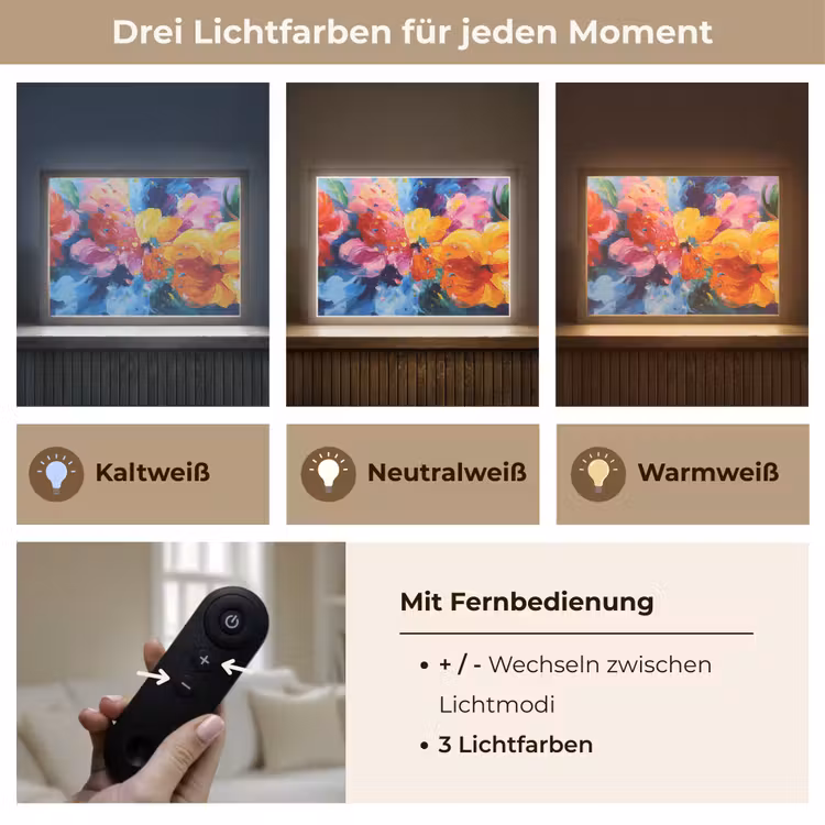 Golvend - Energie - warm Light Box met batterij (Wandlamp) middel -USP_lichtkleurDE