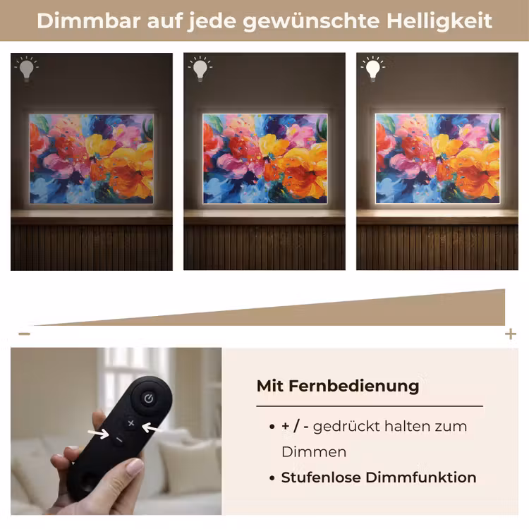 Golvend - Energie - warm Light Box met batterij (Wandlamp) middel -USP_dimbaarDE