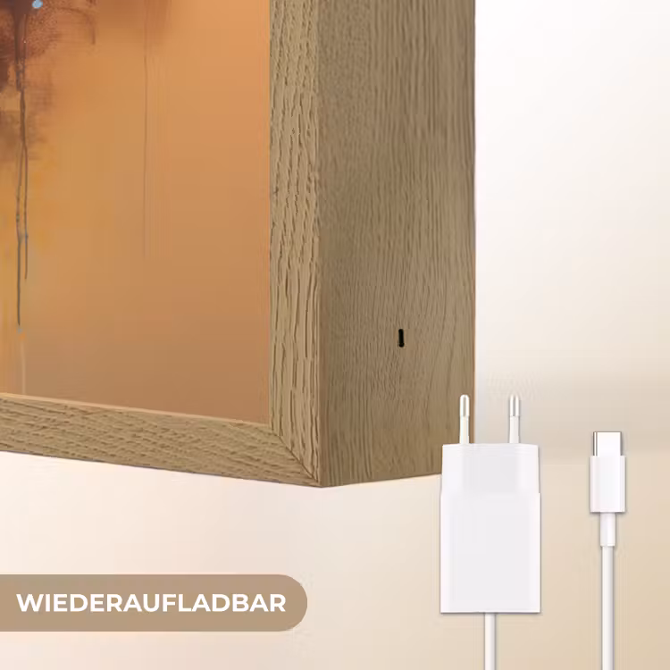 Giraf - Bruin - Abstract - Geschilderd Light Box met batterij (Wandlamp) middel -USP_websiteoplaadbaarDE