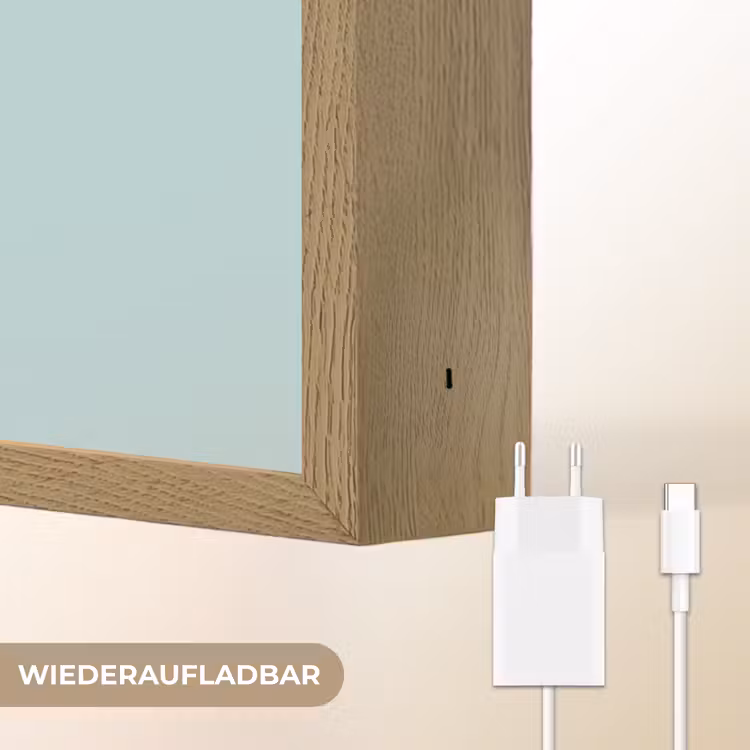 Giraffe - Illustratie - Bruin - Minimalistisch Light Box met batterij (Wandlamp) middel -USP_websiteoplaadbaarDE