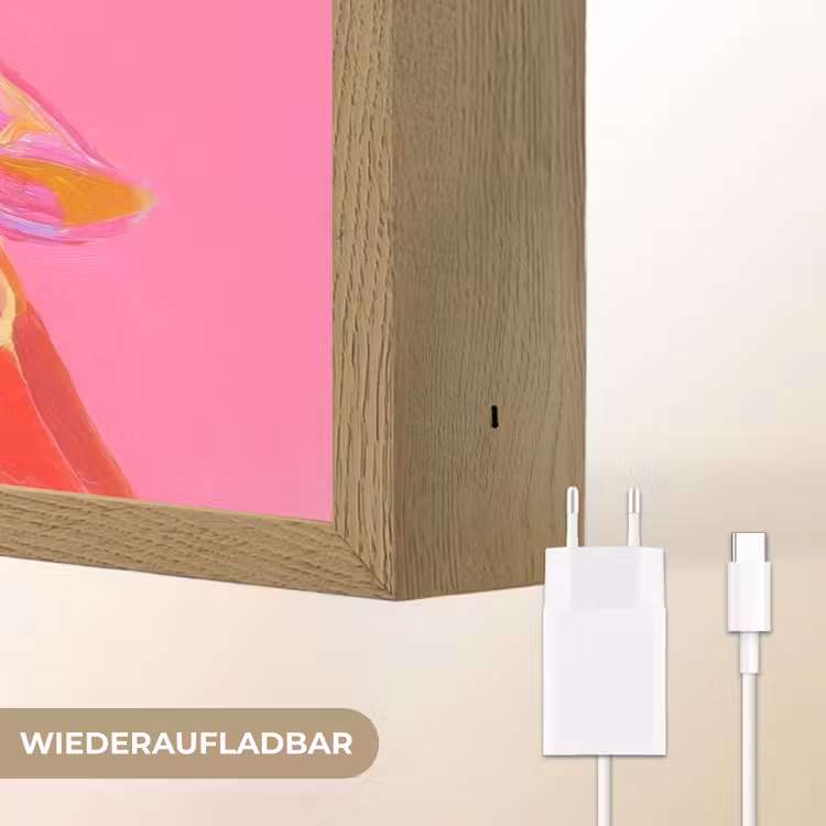 Giraf - Roze - Bril - Sjaal Light Box met batterij (Wandlamp) middel -USP_websiteoplaadbaarDE