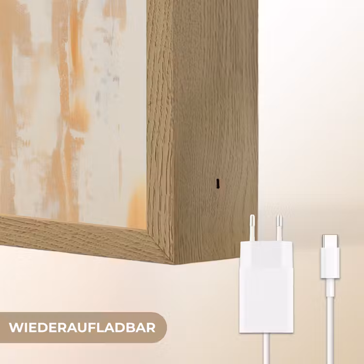 Giraffen - Cartoon - Crème Light Box met batterij (Wandlamp) middel -USP_websiteoplaadbaarDE