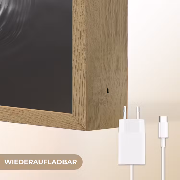 Gitaar - Hout - Water Light Box met batterij (Wandlamp) middel -USP_websiteoplaadbaarDE