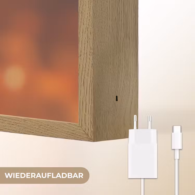 Glazen - Bloem - Zonlicht Light Box met batterij (Wandlamp) middel -USP_websiteoplaadbaarDE
